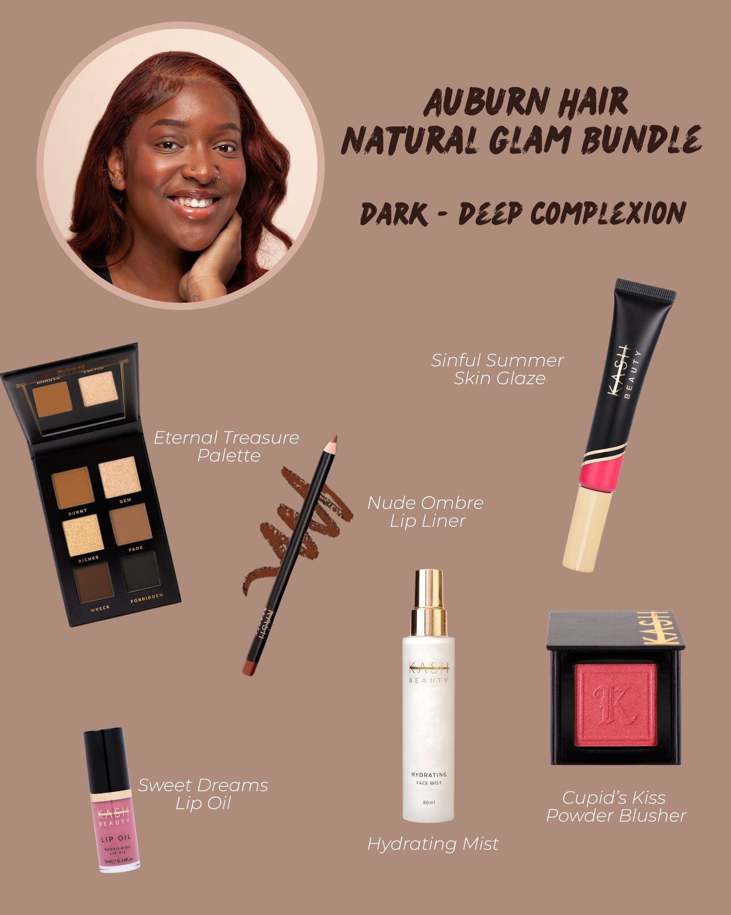 Auburn Hair Dark - Deep Complexion Natural Glam