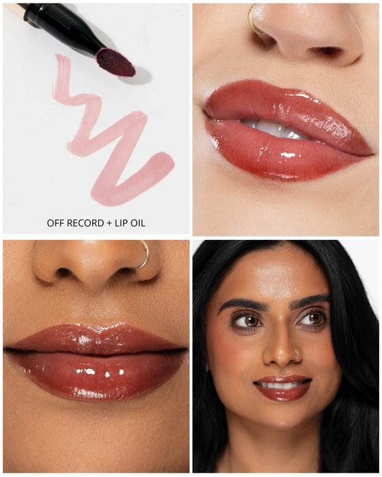 Kash Beauty lip oil with applicator on a white background