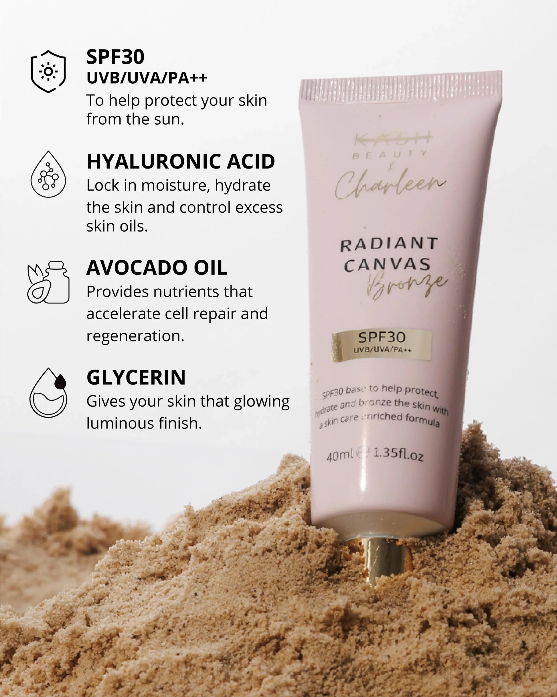 Radiant Canvas Bronze Primer SPF30 - KASH Beauty