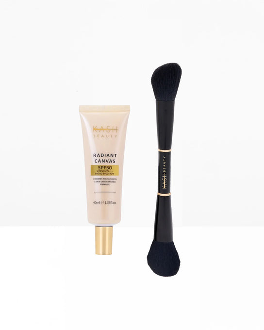 Radiant Canvas Primer & Face Brush Duo - KASH Beauty