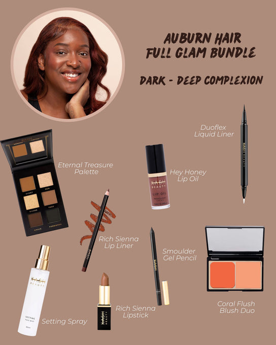 Auburn Hair Dark - Deep Complexion Full Glam