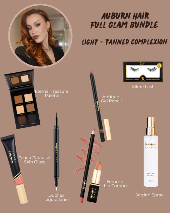 Auburn Hair Light-Tanned Complexion Full Glam