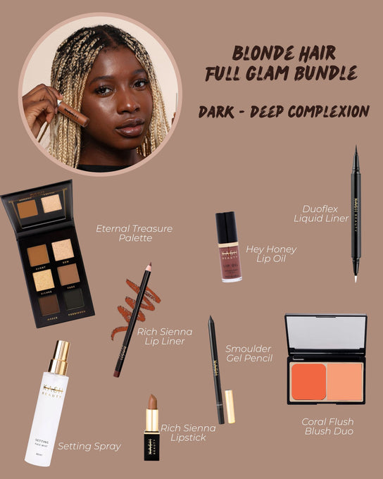 Blonde Hair Dark - Deep Complexion Full glam