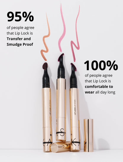 Lip Lock lip products with text on a white background