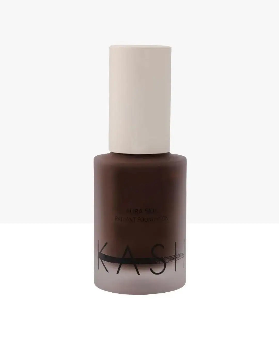 Ambitious shade liquid foundation bottle with white cap on white background