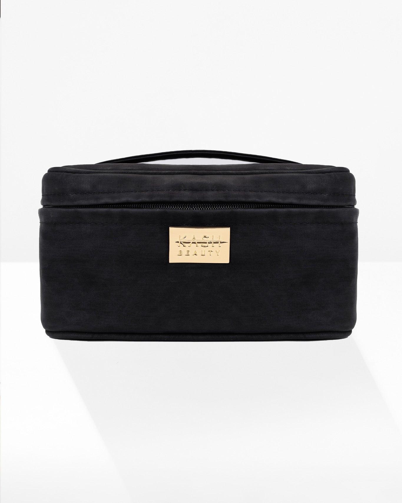 Black Leather Makeup Bag