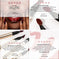 Collage of lip stain product close-ups, applicators, lip swatches, and customer reviews.