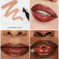 Lip oil product with application on lips and brand logo.