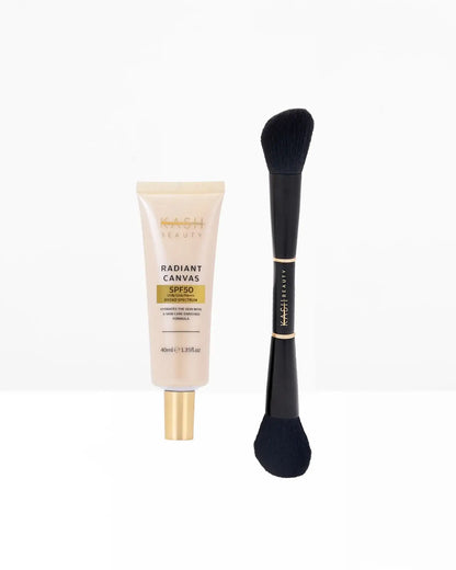 Radiant Canvas Primer & Face Brush Duo - KASH Beauty