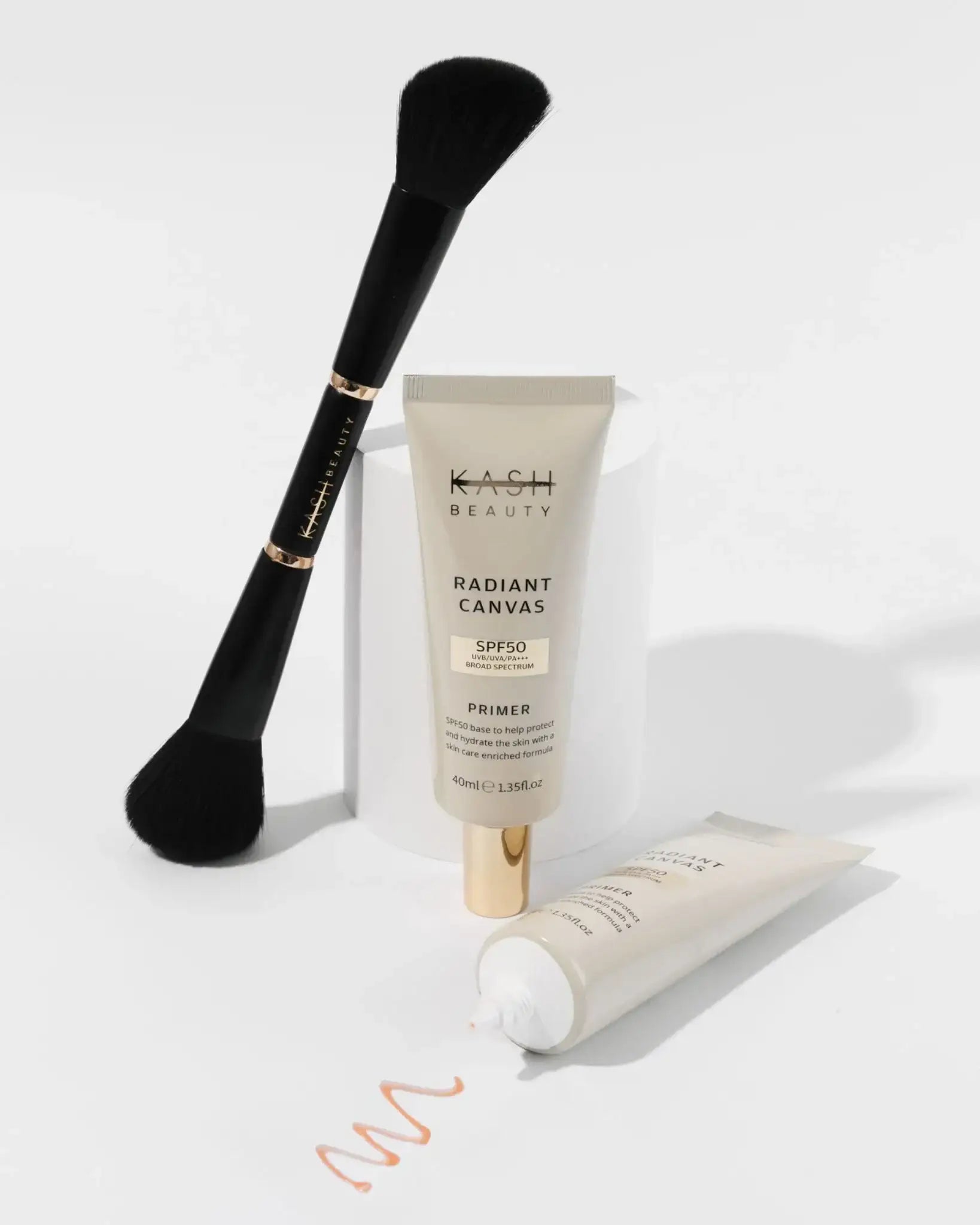 Radiant Canvas Primer & Face Brush Duo - KASH Beauty