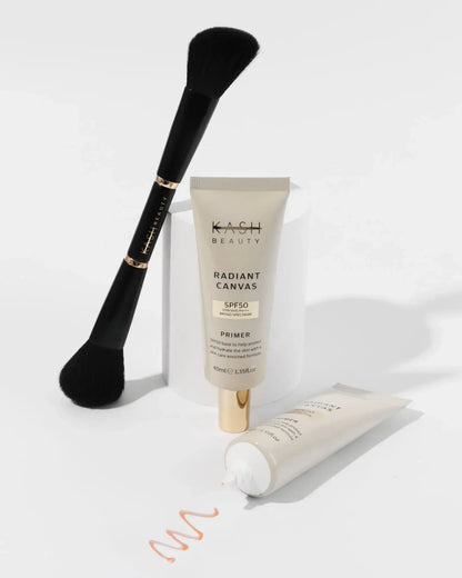 Radiant Canvas Primer & Face Brush Duo - KASH Beauty