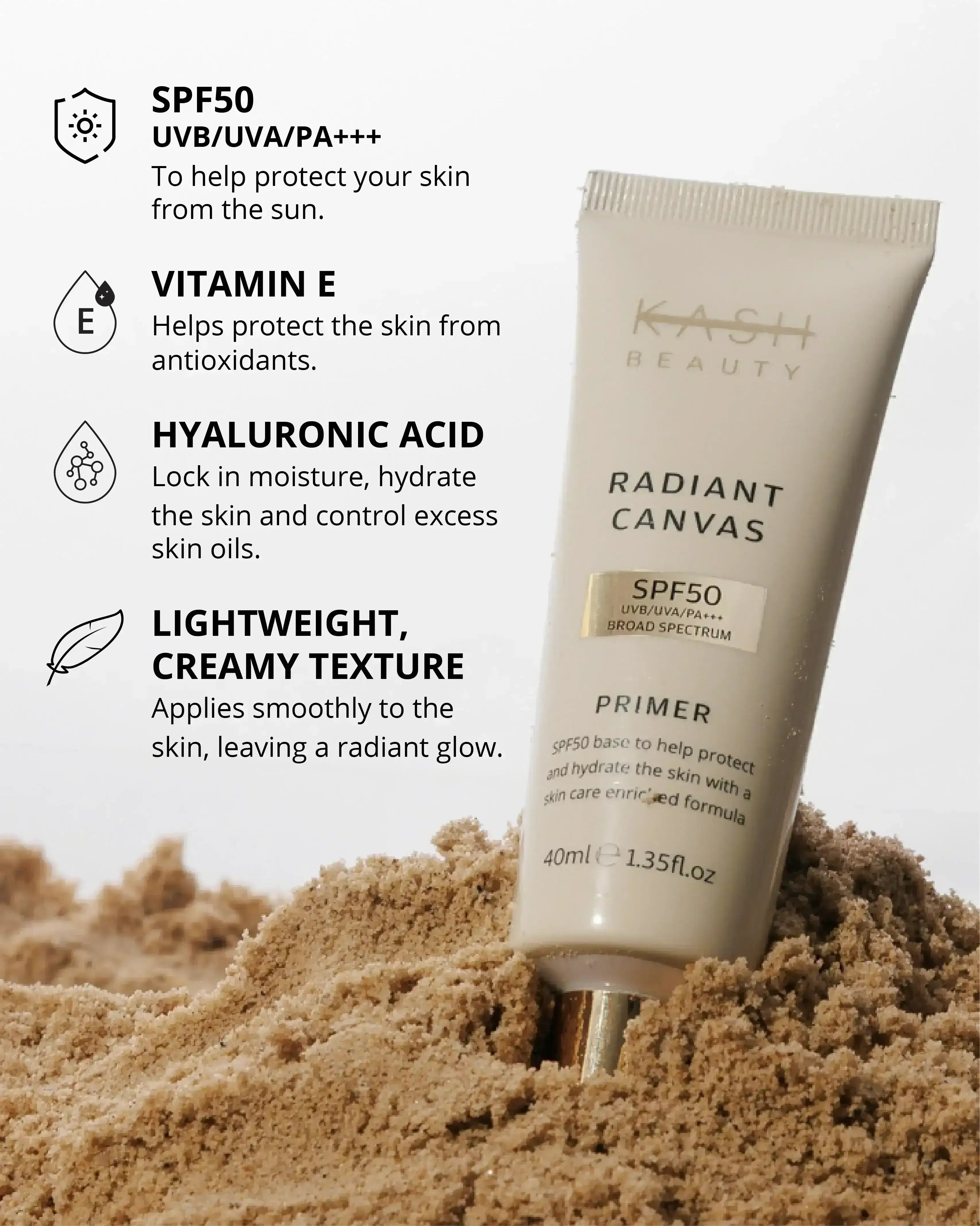 Radiant Canvas Primer SPF50 – KASH Beauty