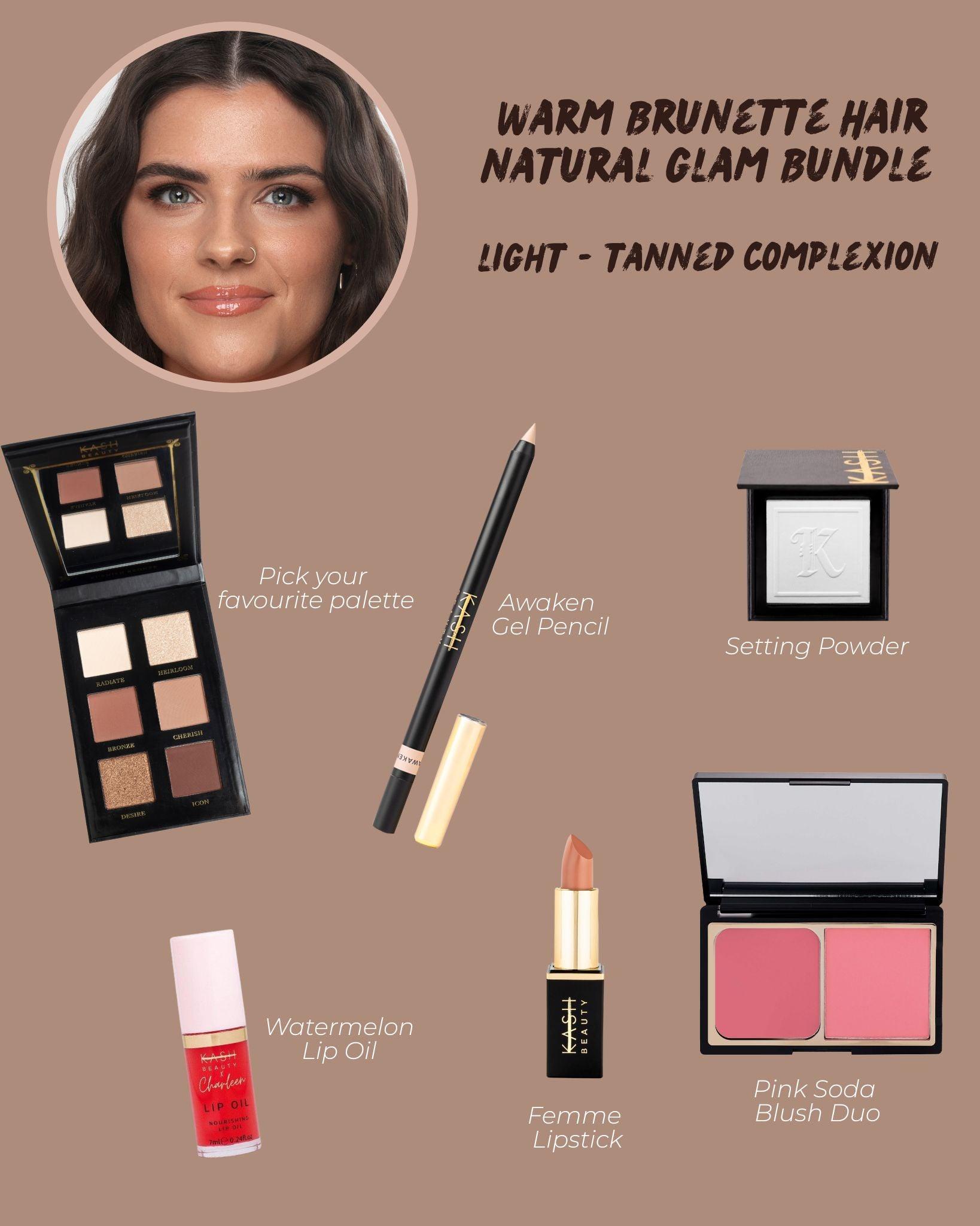 Warm Brunette Light - Tanned Complexion Natural Glam - KASH Beauty